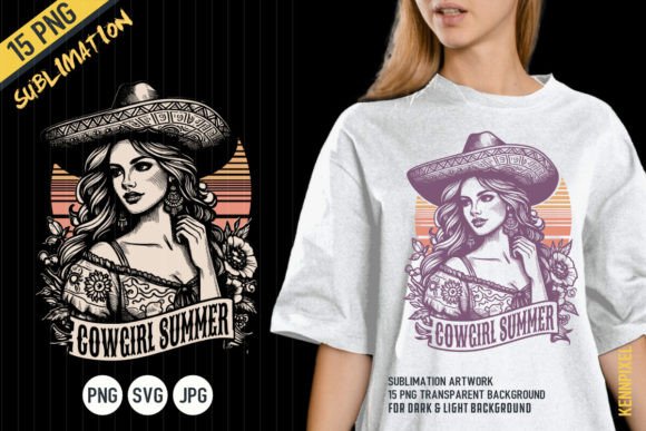 A Cowgirl Summer Shirt Graphic for Modern T-Shirt Designs