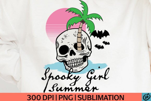 A Spooky Girl Summer Halloween Design for Embroidery
