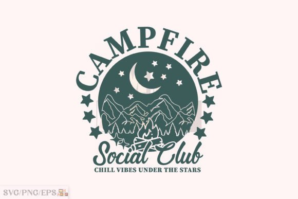 Campfire Social Club PNG – Camping Summer T-Shirt Graphic