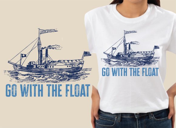 Go with the Float: A Retro Summer Graphic for Craft & T-Shirt Designs