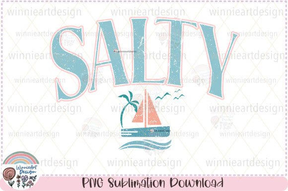 Salty Beach Summer Vacation Sublimation Graphics for T-Shirt Designs