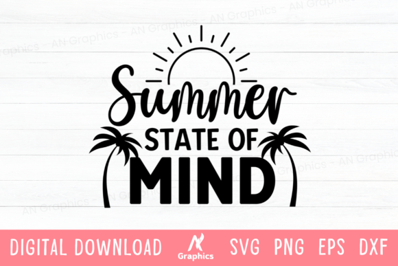 Summer State of Mind SVG: A Graphic Asset for Branded Goods