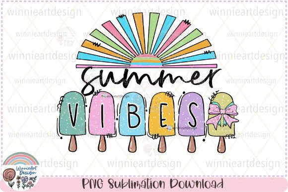 Summer Vibes Ice Cream Doodle Sunshine Graphics for T-Shirt Designs