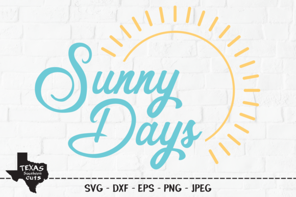 Sunny Days Summer Shirt Graphics for Crafts Branding