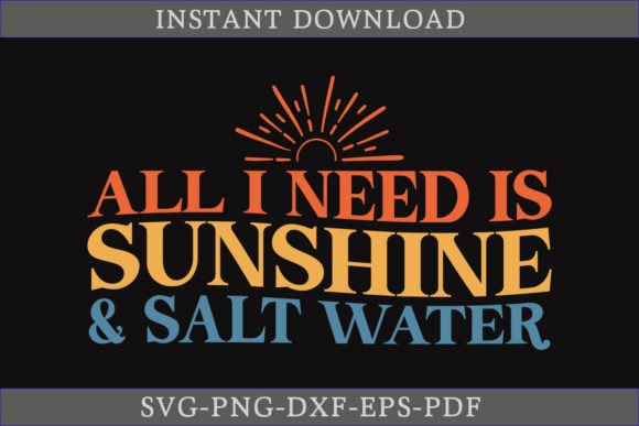 Sunshine and Salt Water Graphics for T-Shirt Designs