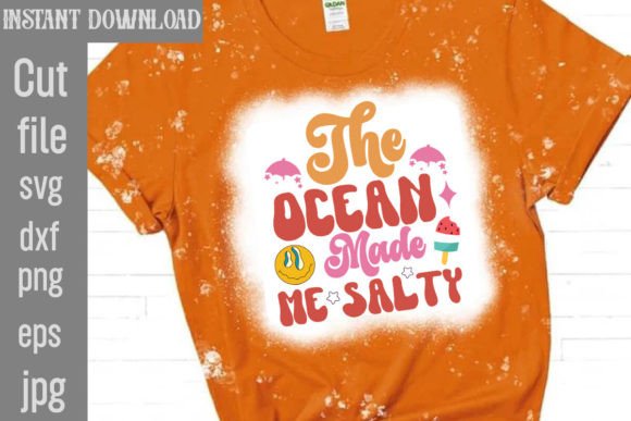 The Ocean Made Me Salty Retro SVG for Graphics & T-Shirts