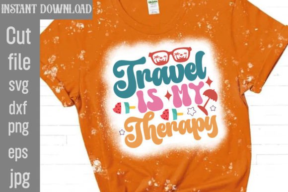 Travel is My Therapy Retro SVG for Graphics & T-Shirt Designs
